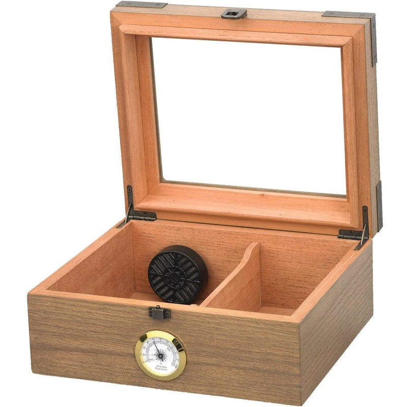 Humidor Supreme Newport 25-Cigar Glasstop Humidor HUM-25WO