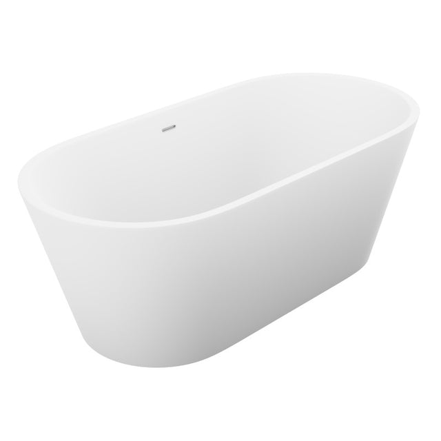 ANZZI Kosima 5.6 ft. Solid Surface Center Drain Freestanding Bathtub FT-AZ8414