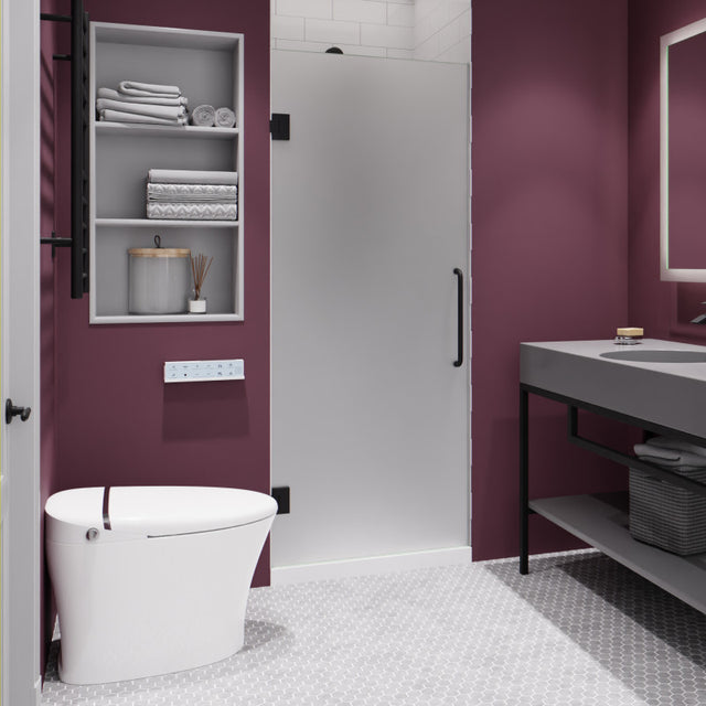 ANZZI Passion Series 24 in. by 72 in. Frameless Hinged shower door with Handle SD-AZ8075-01BNF