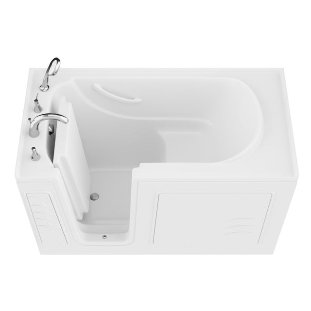 ANZZI 30 in. x 60 in. Left Drain Quick Fill Walk-In Soaking Tub in White AMZ3060WILWS