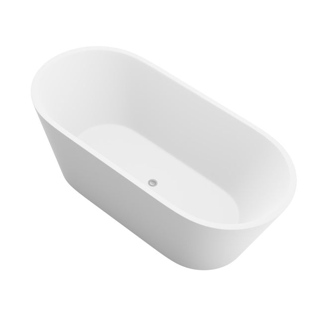 ANZZI Kosima 5.6 ft. Solid Surface Center Drain Freestanding Bathtub FT-AZ8414