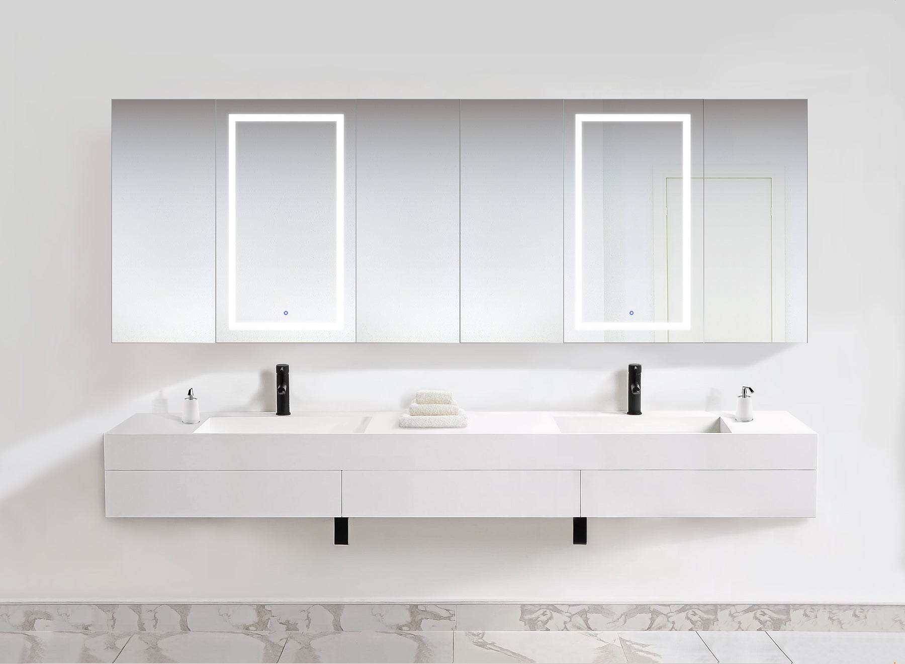 Krugg Svange Svange2442L 120″ X 42″ LED Medicine Cabinet w/Dimmer & Defogger