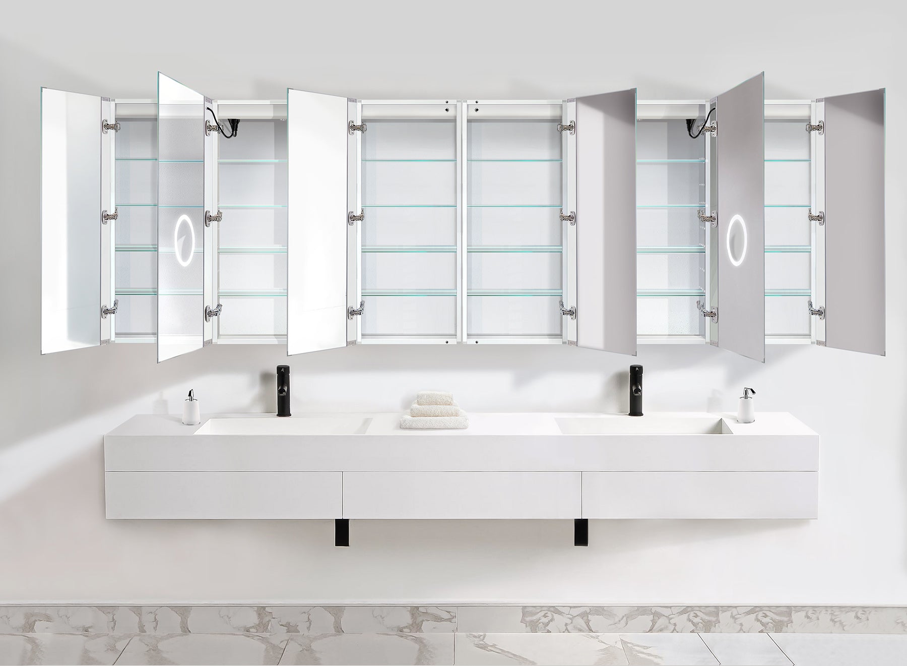 Krugg Svange Svange2442L 120″ X 42″ LED Medicine Cabinet w/Dimmer & Defogger