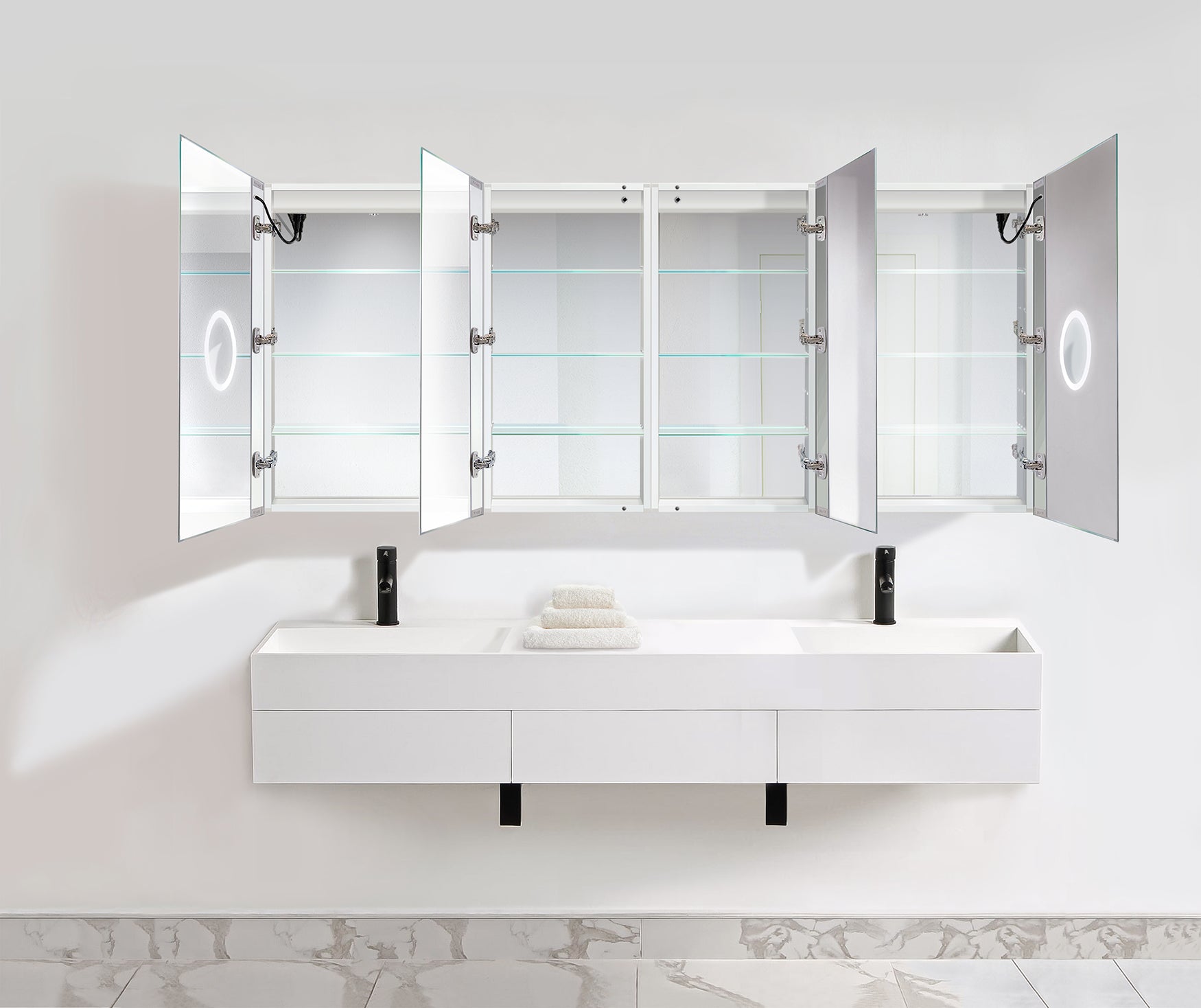 Krugg Svange 8436DLLRR 84″ X 36″ LED Medicine Cabinet w/Dimmer & Defogger 8436DLLRR