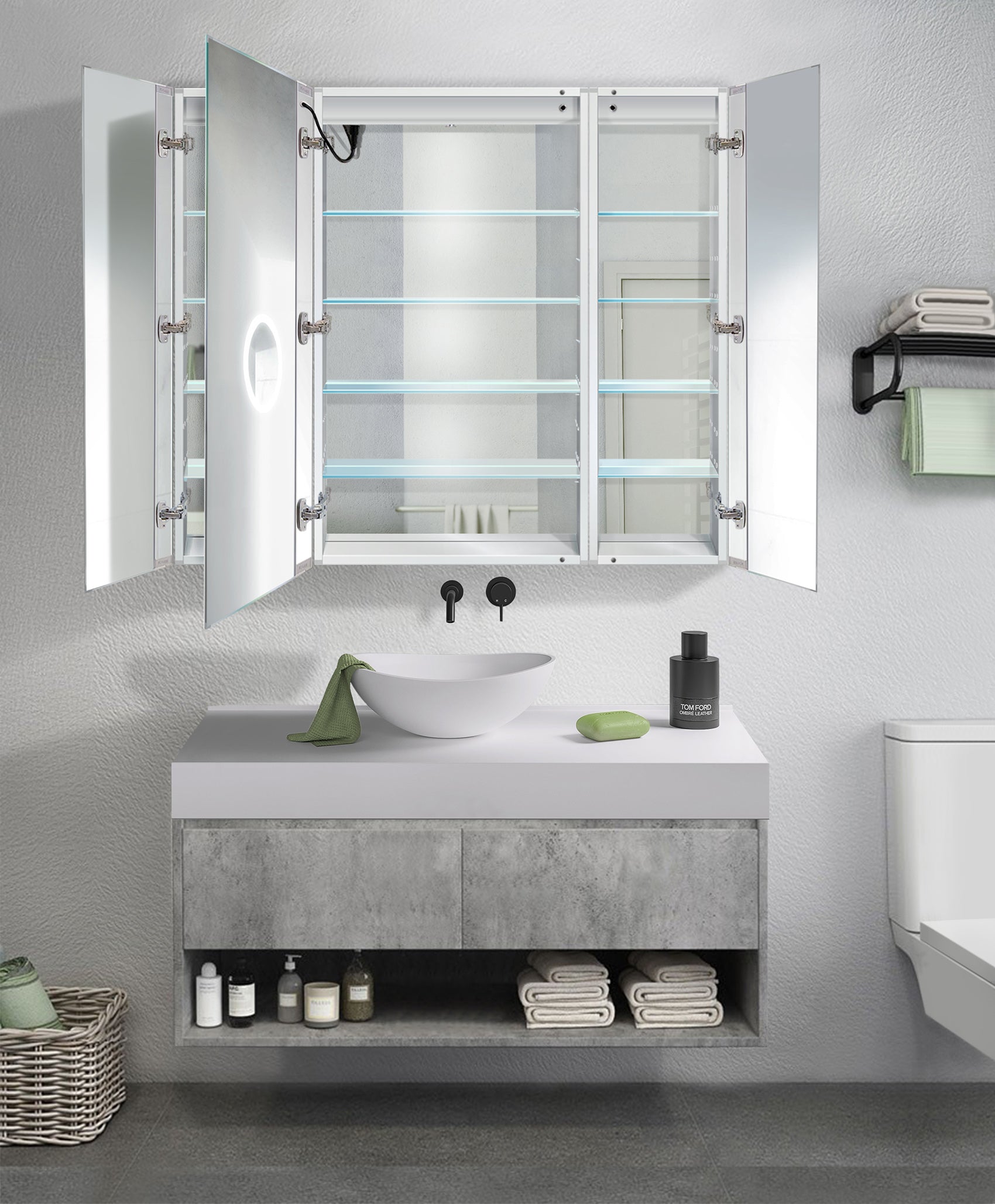 Krugg Svange 4842LLR 48″ X 42″ LED Medicine Cabinet w/Dimmer & Defogger