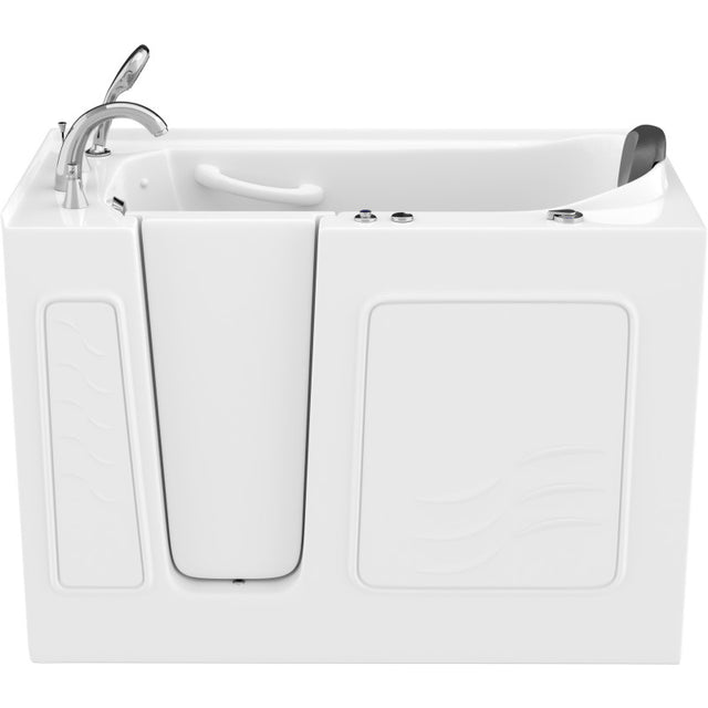 ANZZI 53 - 60 in. x 26 in. Left Drain Whirlpool Jetted Walk-in Tub in White AMZ2653LWH-CP