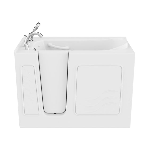 ANZZI 26 in. x 53 in. Left Drain Quick Fill Walk-In Soaking Tub in White AMZ2653LWS