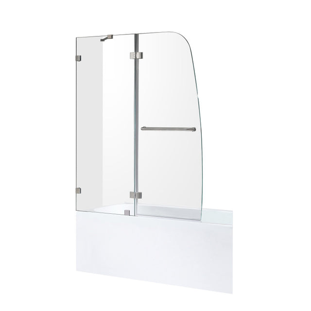 ANZZI 5 ft. Acrylic Rectangle Tub With 48 in. by 58 in. Frameless Hinged tub door SD1101BN-3060R