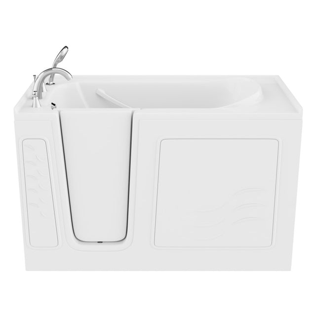 ANZZI 30 in. x 60 in. Left Drain Quick Fill Walk-In Soaking Tub in White AMZ3060WILWS