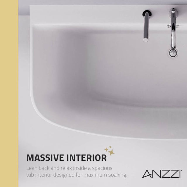 ANZZI Bank Series 5.41 ft. Freestanding Bathtub with Deck Mounted Faucet FT-FR112473CH