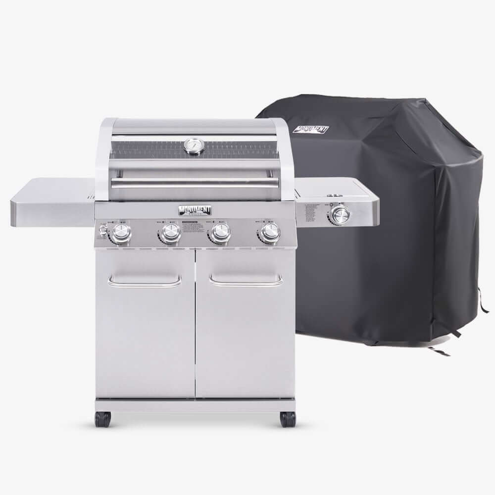 Monument Grills 41847NG Natural/Propane Gas Stainless Gas Grill 4 Burners Propane & Natural Gas