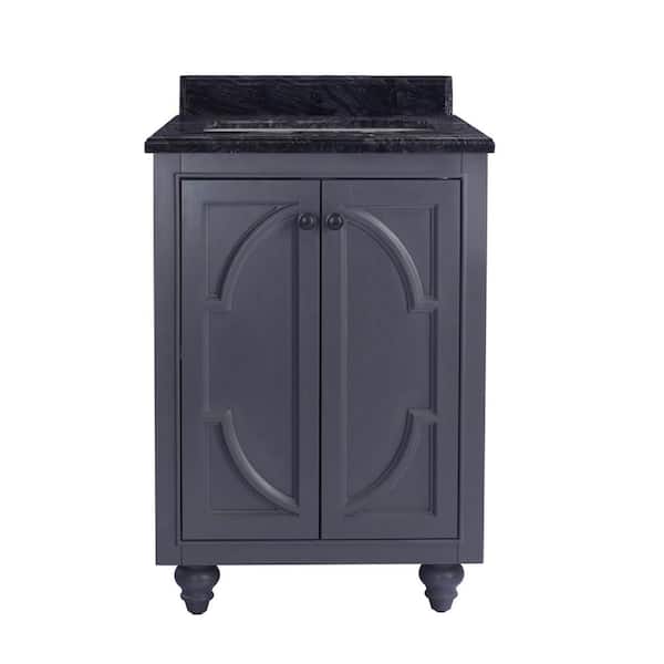 Laviva Odyssey 30 in. W x 22 in. D x 34.5 in. H Bathroom Vanity in Maple Grey with White Stripes Marble Top