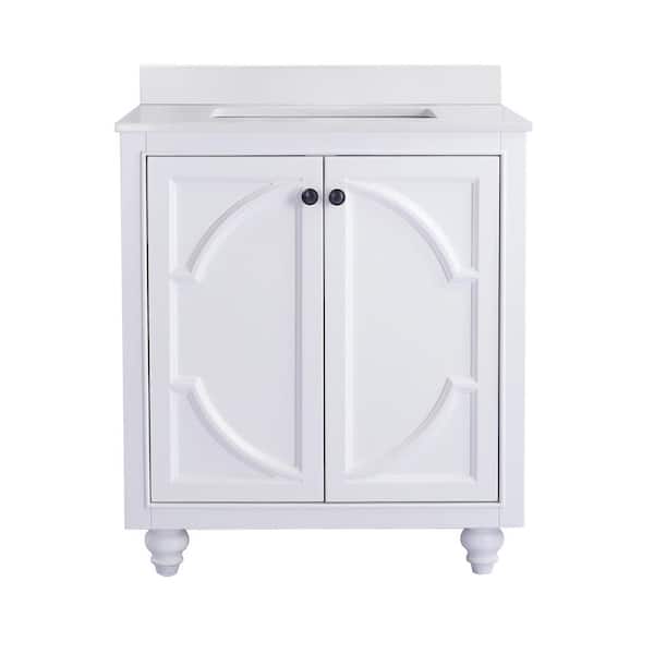 Laviva Odyssey 30 in. W x 22 in. D x 34.5 in. H Bathroom Vanity in White with White Quartz Top