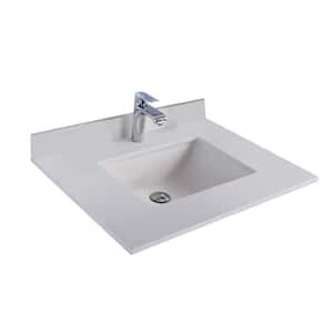 Laviva 30 in. W x 22 in. D Quartz Vanity Top in White with White Rectangular Single Sink