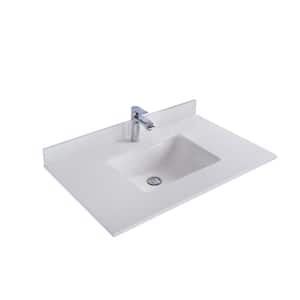 Laviva 36 in. W x 22 in. D Quartz Vanity Top in White with White Rectangular Single Sink