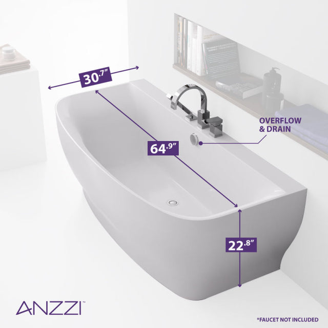 ANZZI Series 5.41 ft. Freestanding Bathtub FT-AZ112-R
