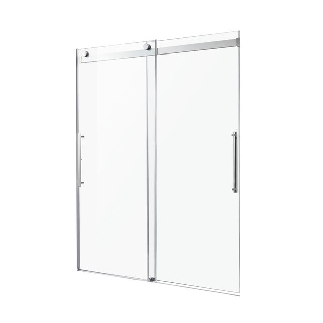 ANZZI Stellar Series 48 in. x 76 in. Frameless Sliding Shower Door with Handle SD-FRLS05901MB