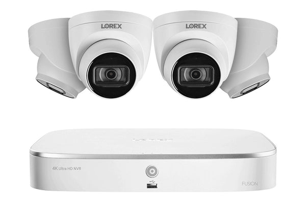 Lorex Fusion 4K 16-Channel 2TB NVR System with Dome Cameras featuring Listen-In Audio