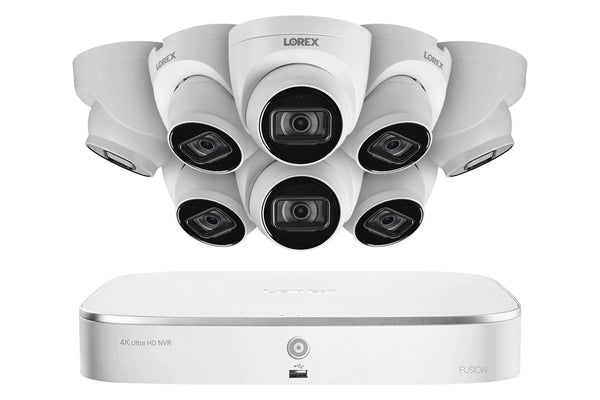 Lorex Fusion 4K 16-Channel 2TB NVR System with Dome Cameras featuring Listen-In Audio