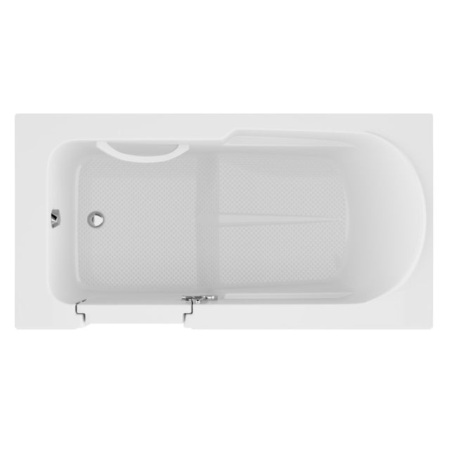 ANZZI 30 in. x 60 in. Left Drain Step-In Walk-In Soaking Tub with Low Entry Threshold in White AMZ3060SILWS