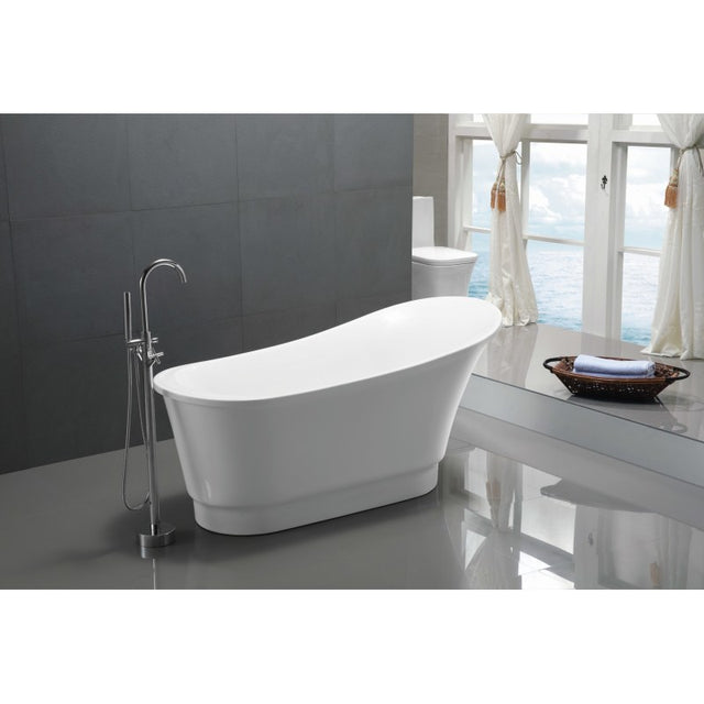 ANZZI 67 in. Acrylic Flatbottom Non-Whirlpool Bathtub FT-AZ095-R