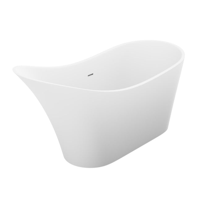 ANZZI Tuasavi 5.6 ft. Solid Surface Center Drain Freestanding Bathtub FT-AZ8418
