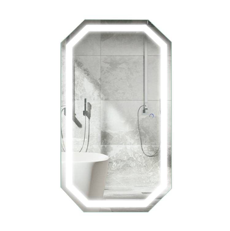 Krugg Tudor 24″ X 42″ LED Bathroom Mirror w/ Dimmer & Defogger | Large Octagon Lighted Vanity Mirror