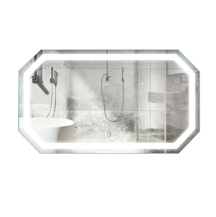 Krugg Tudor 24″ X 42″ LED Bathroom Mirror w/ Dimmer & Defogger | Large Octagon Lighted Vanity Mirror