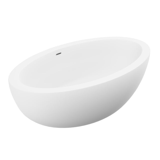 ANZZI Lusso 6.3 ft. Solid Surface Center Drain Freestanding Bathtub FT-AZ504