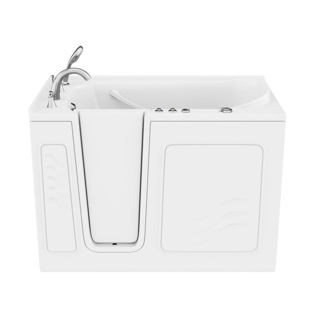 ANZZI 30 in. x 53 in. Left Drain Quick Fill Walk-In Whirlpool Tub with Powered Fast Drain in White AMZ3053LWH