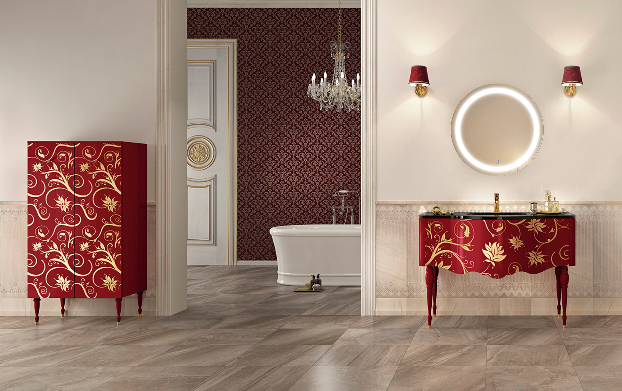 Krugg Icon Round 24″ x 24″ LED Bathroom Mirror w/ Dimmer & Defogger | Round Lighted Vanity Mirror