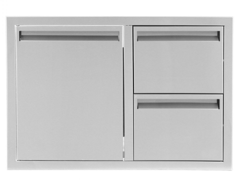 PCM 350 Series 32-Inch Access Door & Double Drawer Combo (Reversible) - RO BBQ | BBQ-350-DDC