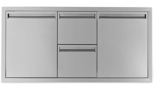 PCM 350 Series 42-Inch Door, Double Drawer & Roll-Out Trash Bin Combo - RO BBQ | BBQ-350-DDC-42TR