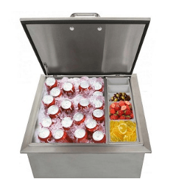 PCM 260 Series 18-Inch Drop-In Ice Bin Cooler With Condiment Tray - RO BBQ | BBQ-260-18D