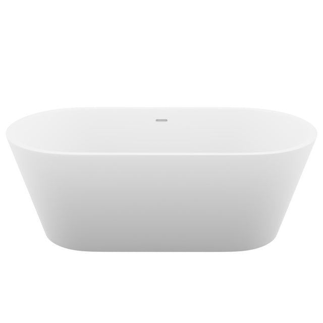 ANZZI Kosima 5.6 ft. Solid Surface Center Drain Freestanding Bathtub FT-AZ8414