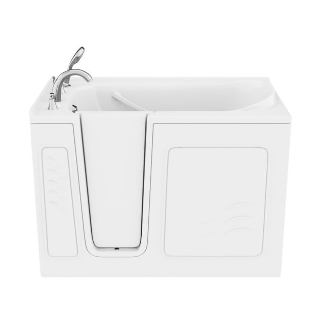 ANZZI 30 in. x 53 in. Left Drain Quick Fill Walk-In Soaking Tub in White AMZ3053LWS