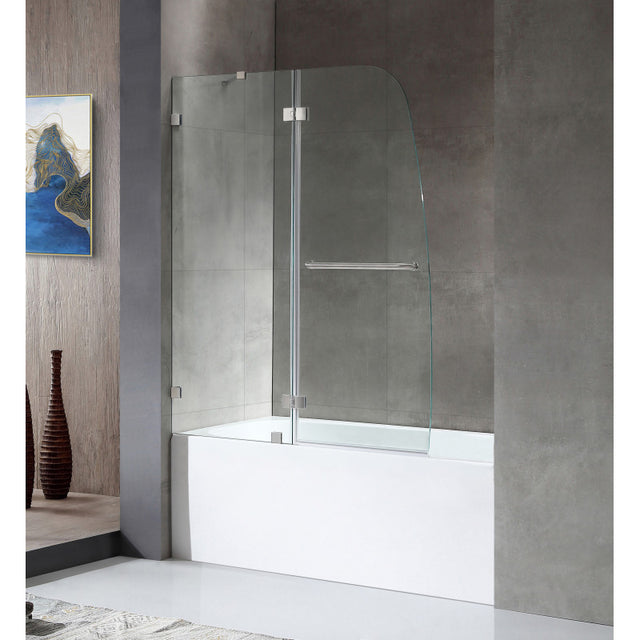 ANZZI 5 ft. Acrylic Rectangle Tub With 48 in. by 58 in. Frameless Hinged tub door SD1101BN-3060R