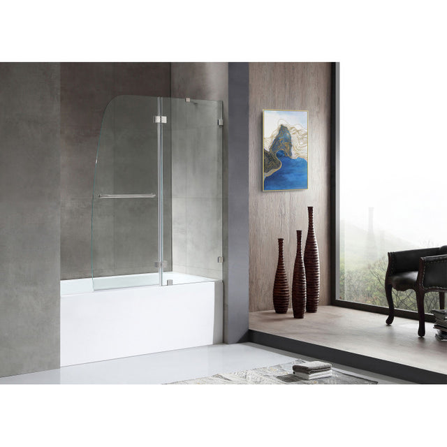 ANZZI 5 ft. Acrylic Rectangle Tub With 48 in. by 58 in. Frameless Hinged tub door SD1101BN-3060R
