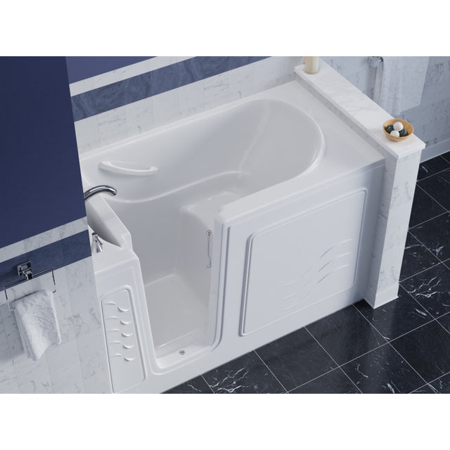 ANZZI 30 in. x 60 in. Left Drain Quick Fill Walk-In Soaking Tub in White AMZ3060WILWS