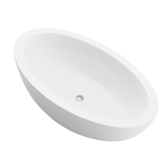ANZZI Lusso 6.3 ft. Solid Surface Center Drain Freestanding Bathtub FT-AZ504