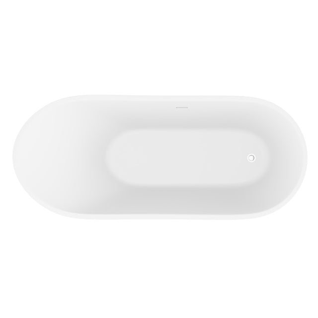 ANZZI Tuasavi 5.6 ft. Solid Surface Center Drain Freestanding Bathtub FT-AZ8418