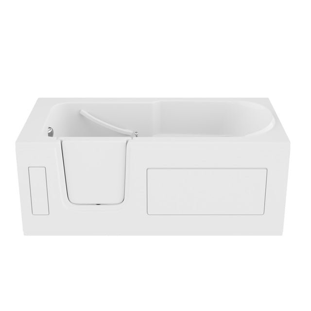 ANZZI 30 in. x 60 in. Left Drain Step-In Walk-In Soaking Tub with Low Entry Threshold in White AMZ3060SILWS