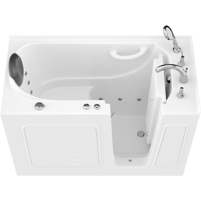 ANZZI 53 - 60 in. x 26 in. Right Drain Whirlpool Jetted Walk-in Tub in White AMZ2653RWH-CP