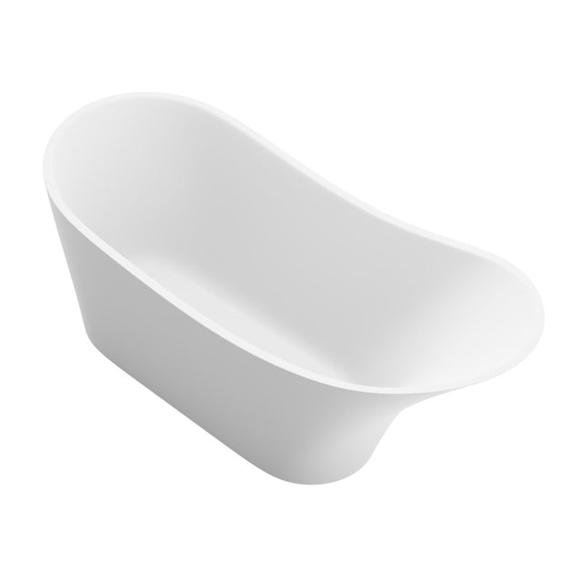 ANZZI Tuasavi 5.6 ft. Solid Surface Center Drain Freestanding Bathtub FT-AZ8418