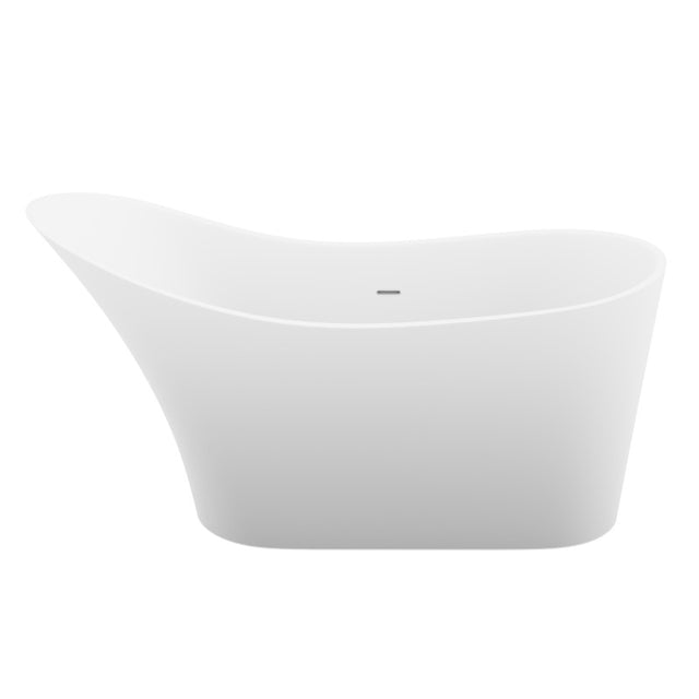 ANZZI Tuasavi 5.6 ft. Solid Surface Center Drain Freestanding Bathtub FT-AZ8418