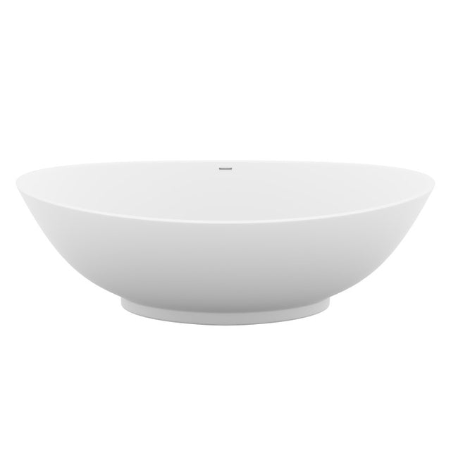 ANZZI Ala 6.2 ft. Solid Surface Center Drain Freestanding Bathtub FT-AZ508