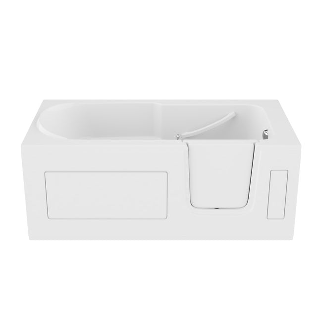 ANZZI 30 in. x 60 in. Right Drain Step-In Walk-In Soaking Tub with Low Entry Threshold in White AMZ3060SIRWS