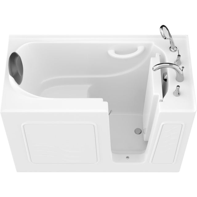 ANZZI 53 - 60 in. x 26 in. Right Drain Soaking Walk-in Tub in White AMZ2653RWS-CP