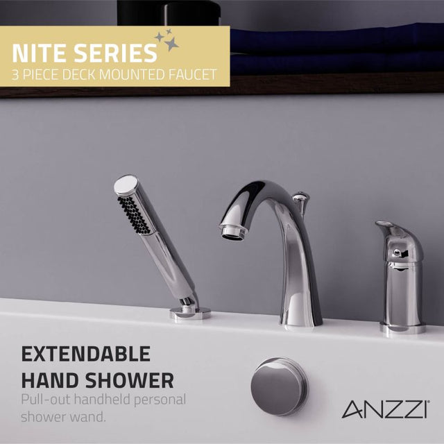 ANZZI Bank Series 5.41 ft. Freestanding Bathtub with Deck Mounted Faucet FT-FR112473CH