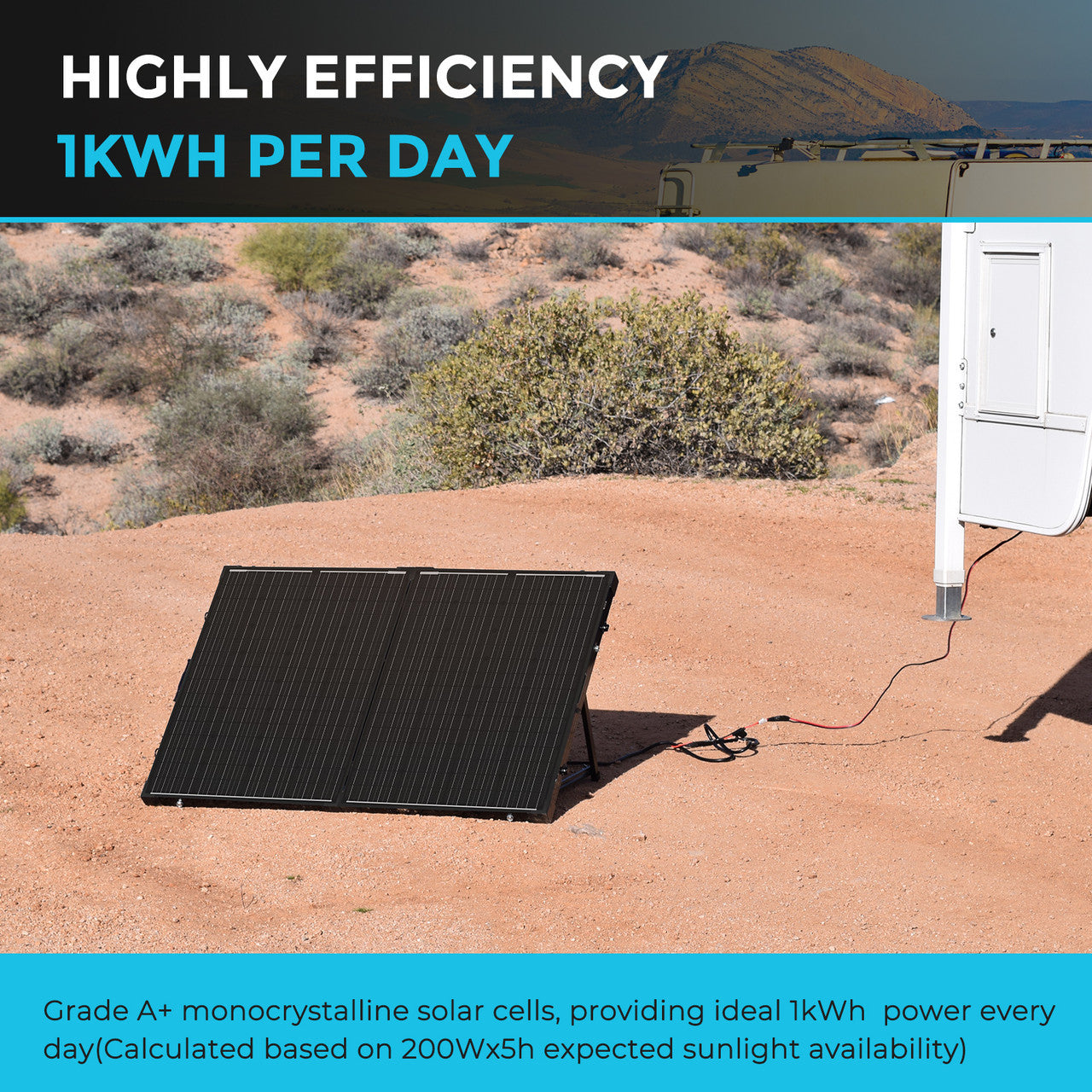 Renogy 200 Watt 12 Volt Monocrystalline Foldable Solar Suitcase RNG-KIT-STCS200D-VOY20-US